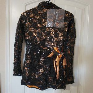 Black and orange dance costume